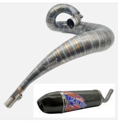 Muffler SCALVINI with carbon silencer for HONDA CR 500 from 1989 to 2001 - Ref. 001.029010 + 002.029014