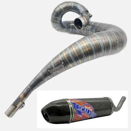 Muffler SCALVINI with carbon silencer for HONDA CR 500 from 1989 to 2001 - Ref. 001.029010 + 002.029014