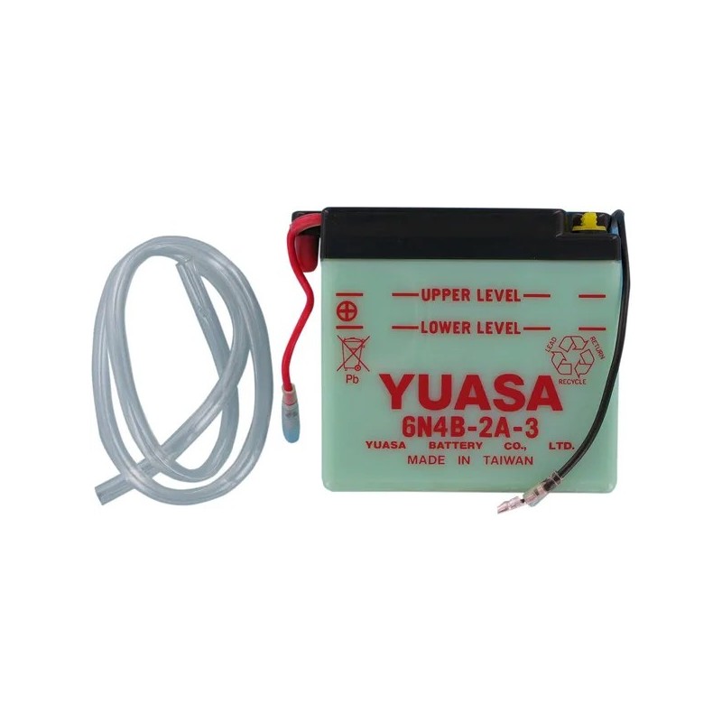 Conventional battery YUASA for KAWASAKI, SUZUKI F11 250, F9 350, DR 500, DT 100, DT 175, DT 250, DT 360 from 1972 to 1996