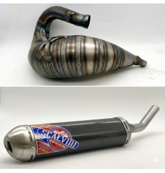 Muffler SCALVINI complete with carbon silencer for APRILIA MX 125 from 2003 to 2008