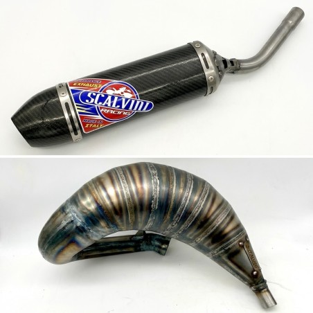 Pot d'échappement SCALVINI complet avec silencieux en carbone pour APRILIA RX, SX 125 de 2007 à 2015