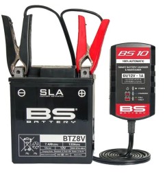 CHARGEUR DE BATTERIE BS10 6 V/12 V-1 A - Prise Royaume-Uni BS BATTERY pour Motocross