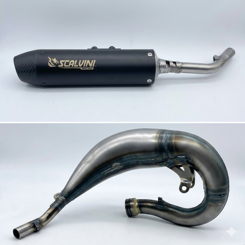 Muffler SCALVINI complete with carbon silencer for KTM SX, HUSQVARNA TC 65 from 2024