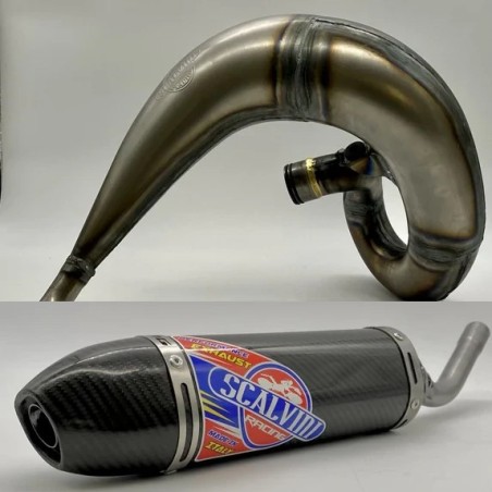 Pot d'échappement SCALVINI complet avec silencieux en carbone pour SUZUKI RM 250 de 2003 à 2008