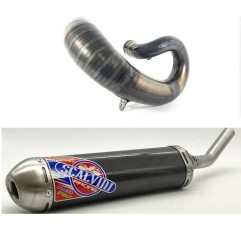 Muffler SCALVINI complete with carbon/stainless steel silencer for SUZUKI RM 250 from 2003 to 2008