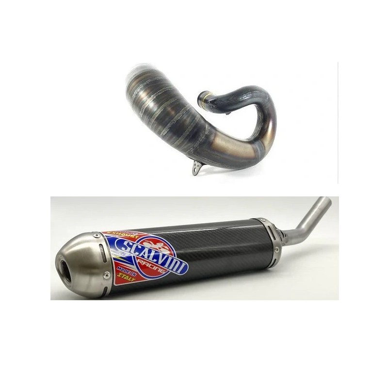 Muffler SCALVINI complete with carbon/stainless steel silencer for SUZUKI RM 250 from 2003 to 2008