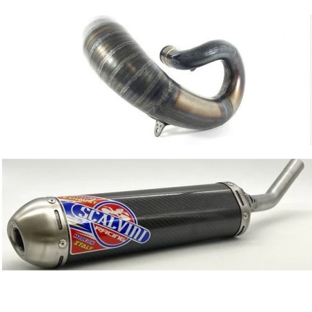 Muffler SCALVINI complete with carbon/stainless steel silencer for SUZUKI RM 250 from 2003 to 2008