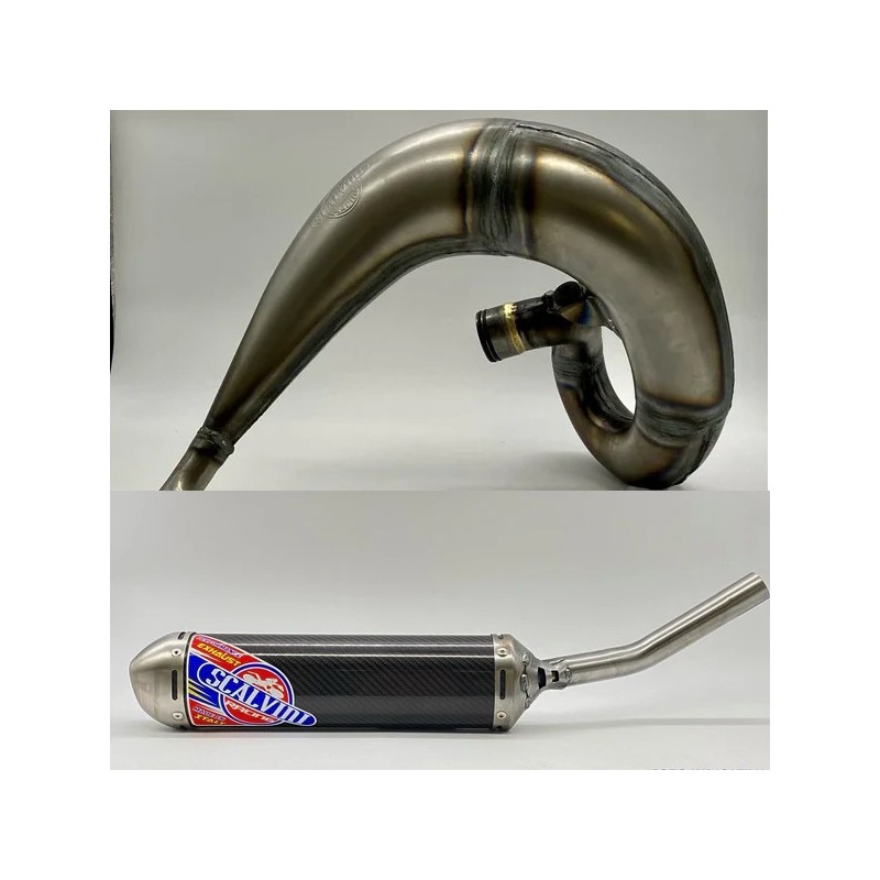 Pot d'échappement SCALVINI complet avec silencieux en carbone/inox pour HONDA CR 250 de 1990 à 1991
