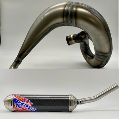 Pot d'échappement SCALVINI complet avec silencieux en carbone/inox pour HONDA CR 250 de 1990 à 1991