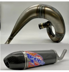 Pot d'échappement SCALVINI complet avec silencieux en full carbone pour KAWASAKI KX 250 de 2005 à 2008