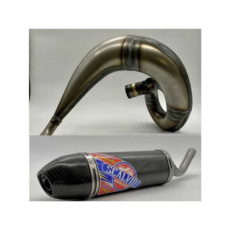 Exhaust pipe SCALVINI complete with silencer en full carbon for KAWASAKI KX 250 from 2005 to 2008
