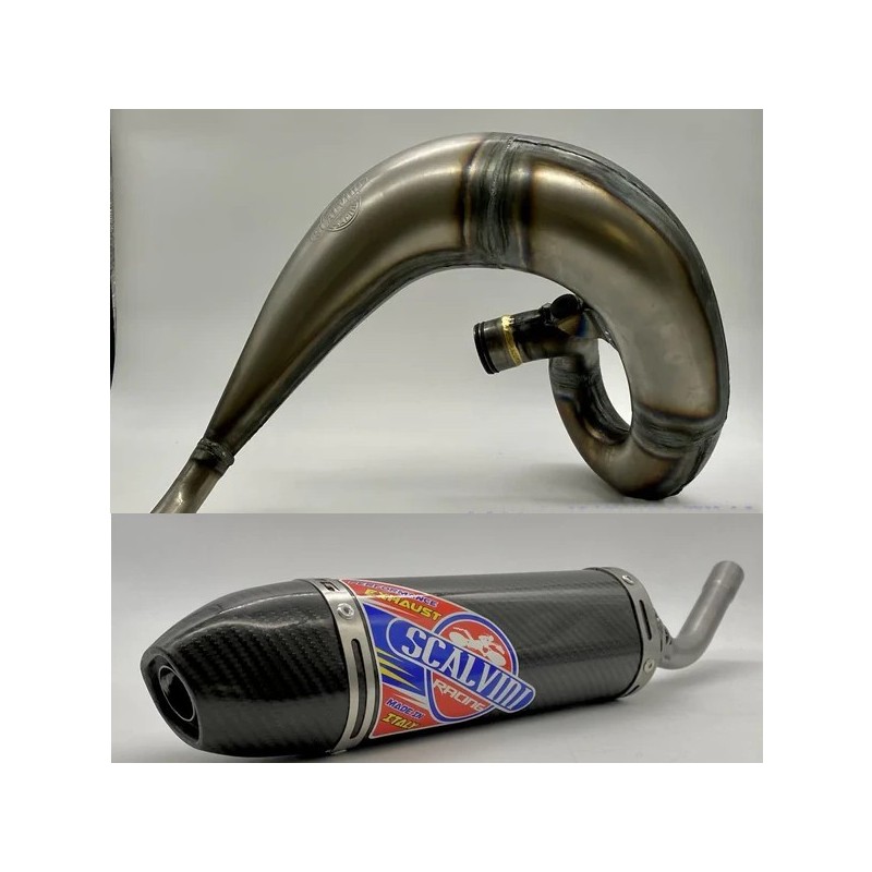 Silenciador SCALVINI completo con silenciador completo de carbono para KAWASAKI KX 250 de 2005 a 2008