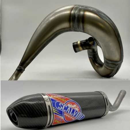 Exhaust pipe SCALVINI complete with silencer en full carbon for KAWASAKI KX 250 from 2005 to 2008