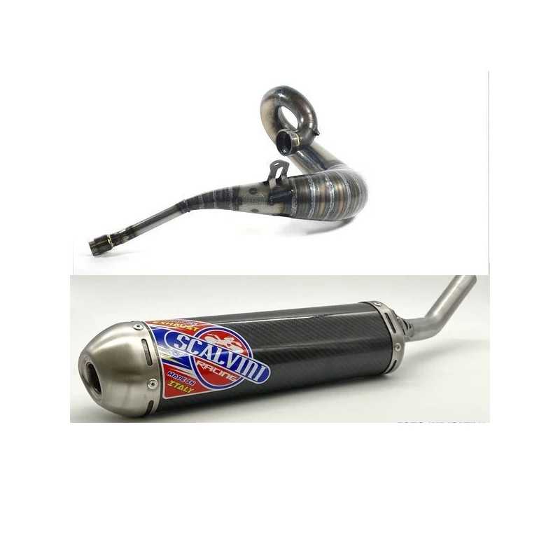 Exhaust pipe SCALVINI complete with silencer carbon/stainless steel for KAWASAKI KX 250 from 2005 to 2008
