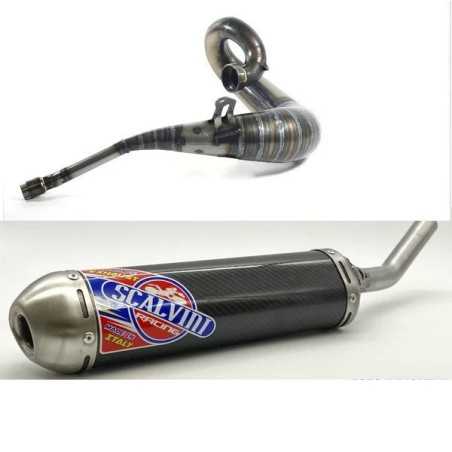 Exhaust pipe SCALVINI complete with silencer carbon/stainless steel for KAWASAKI KX 250 from 2005 to 2008