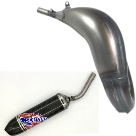 Silenciador SCALVINI completo con silenciador completo de carbono para HM 125 ROTAX de 2010 a 2015