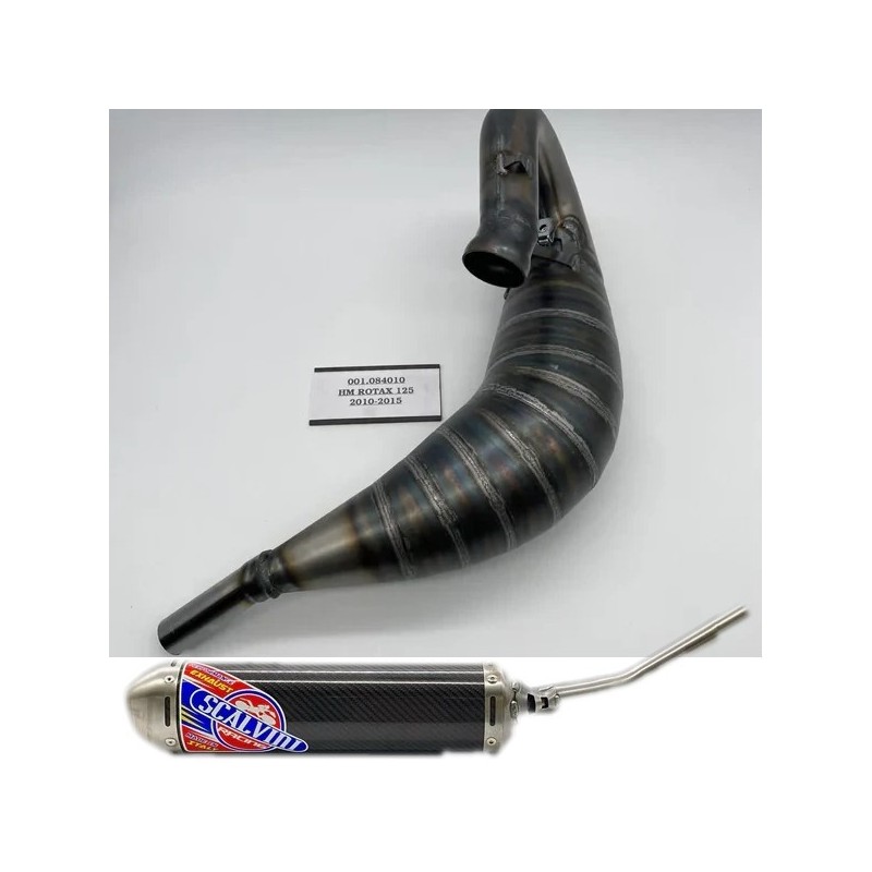 copia de Silenciador SCALVINI completo con silenciador completo de carbono para HM 125 ROTAX de 2010 a 2015