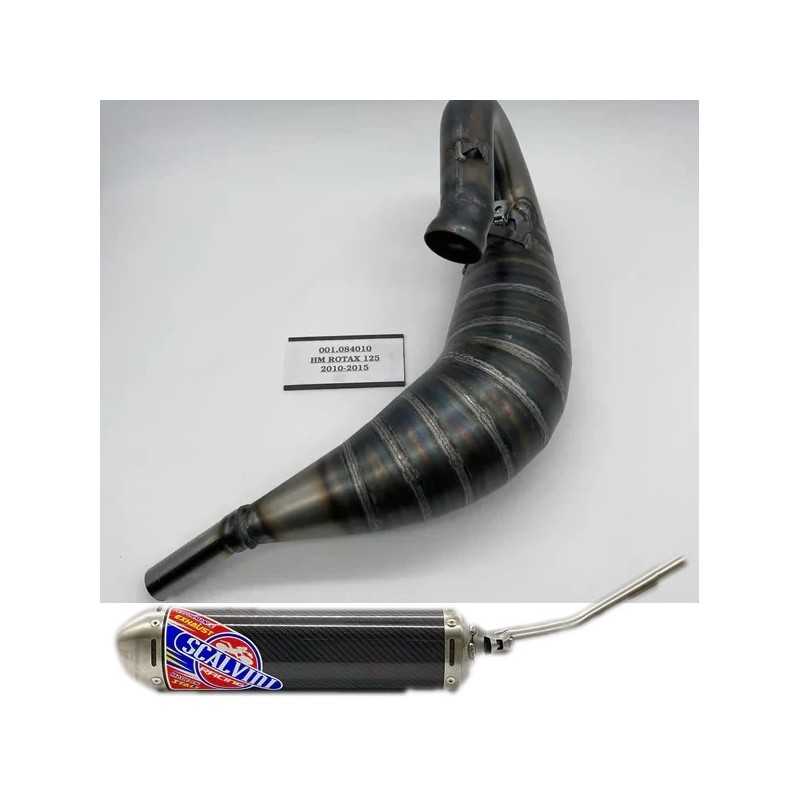 Silenciador SCALVINI completo con silenciador completo de carbono para HM 125 ROTAX de 2010 a 2015