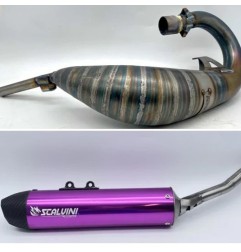Silenciador SCALVINI completo con silenciador completo de carbono violeta para HM 50 con mayor cilindrada de 2010 a 2015
