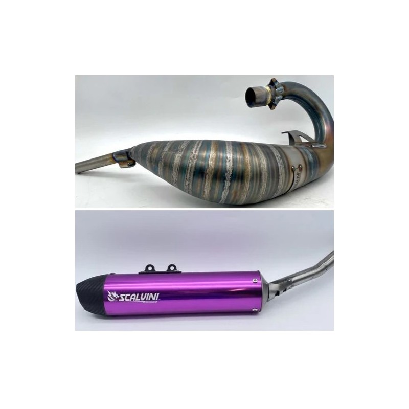 Muffler SCALVINI complete with full-carbon purple silencer for HM 50 with larger displacement from 2010 to 2015