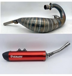 Muffler SCALVINI complete with full-carbon purple silencer for HM 50 with larger displacement from 2010 to 2015