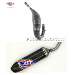Pot d'échappement SCALVINI complet avec silencieux full carbone pour SUZUKI RM 125 de 2001 à 2008