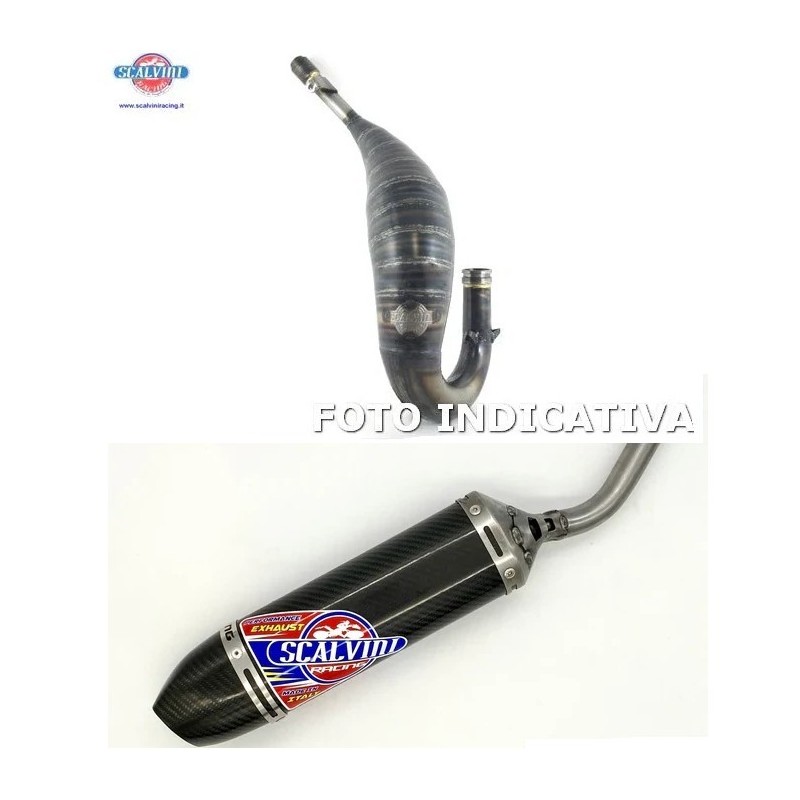 Muffler SCALVINI complete with full carbon silencer for SUZUKI RM 125 from 2001 to 2008