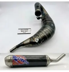 Sistema de escape completo SCALVINI con silenciador de carbono/acero inoxidable para KTM EXC TPI y HUSQVARNA TE FI 150 del 2