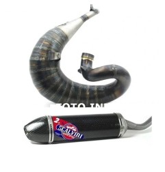 Pot d'échappement SCALVINI complet avec silencieux full carbone pour KTM EXC 200 de 2005 à 2011