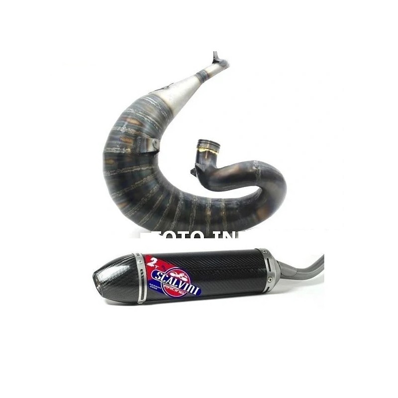 Pot d'échappement SCALVINI complet avec silencieux full carbone pour KTM EXC 200 de 2005 à 2011