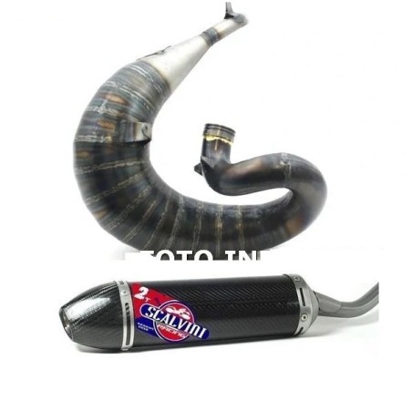Muffler SCALVINI complete with full carbon silencer for KTM EXC 200 from 2005 to 2011