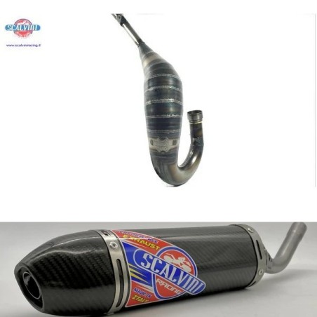 Pot d'échappement SCALVINI complet avec silencieux full carbone pour HONDA CR 125 de 2000 à 2007