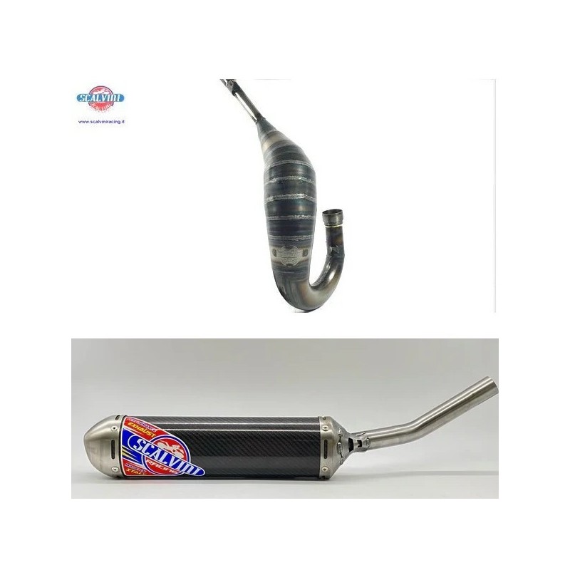 Pot d'échappement SCALVINI complet avec silencieux carbone/inox pour HONDA CR 125 de 1998 à 1999