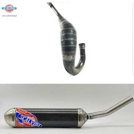Silenciador SCALVINI completo con silenciador de carbono para HONDA CR 125 de 1998 a 1999