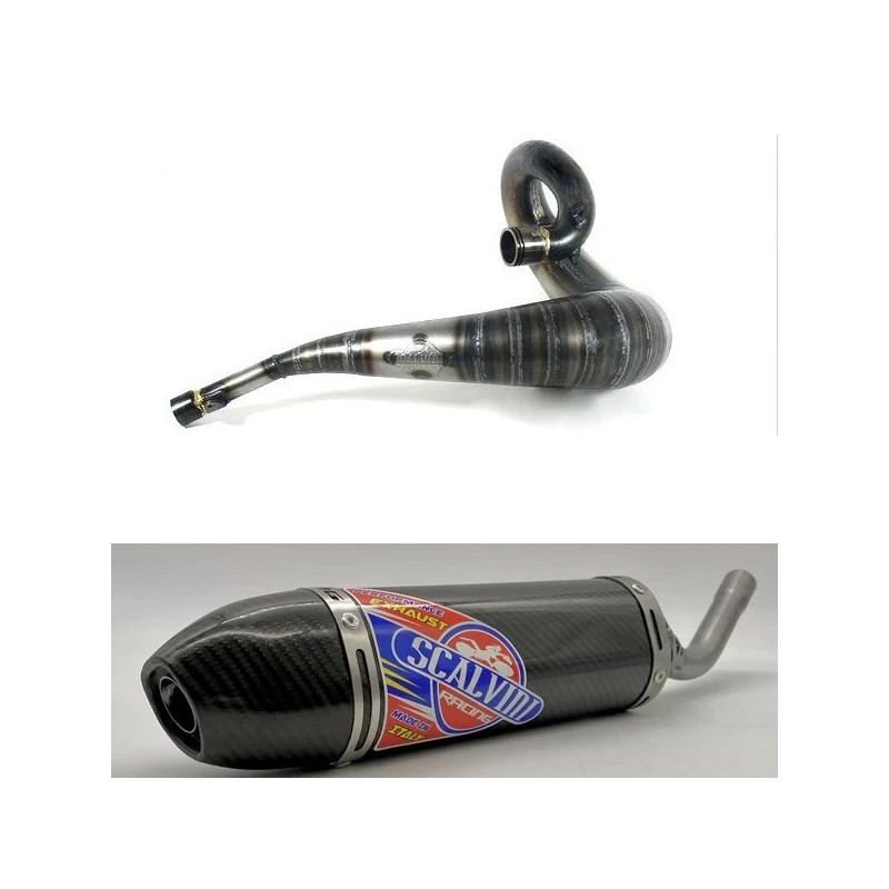 Pot d'échappement SCALVINI complet avec silencieux full carbone pour HONDA CR 250 de 1990 à 1991