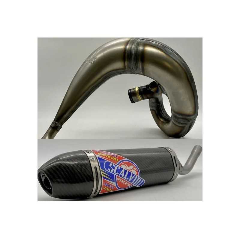 Exhaust pipe SCALVINI complete imprimé with silencer full carbon for HONDA CR 250 from 1990 to 1991