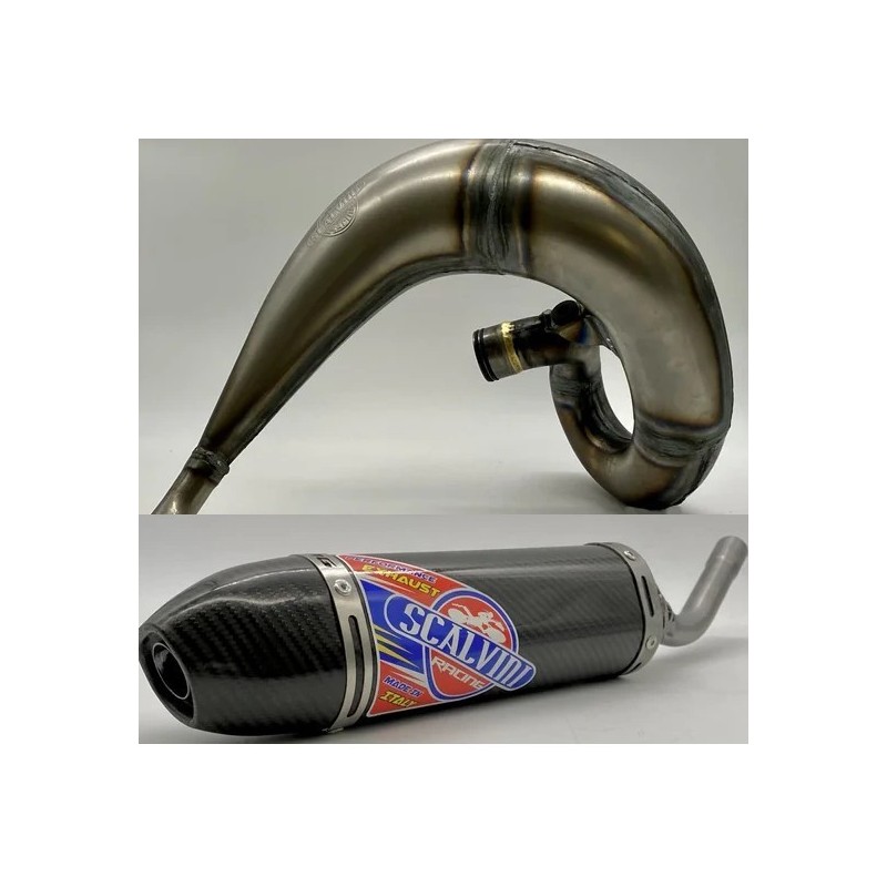 Pot d'échappement SCALVINI complet imprimé avec silencieux full carbone pour HONDA CR 250 de 1990 à 1991
