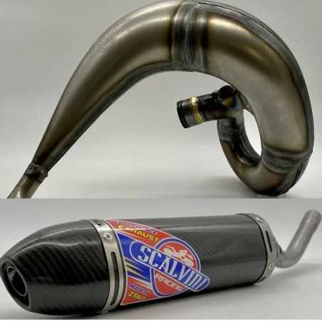 Exhaust pipe SCALVINI complete imprimé with silencer full carbon for HONDA CR 250 from 1990 to 1991