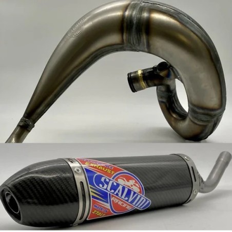 Pot d'échappement SCALVINI complet imprimé avec silencieux full carbone pour HONDA CR 250 de 1990 à 1991