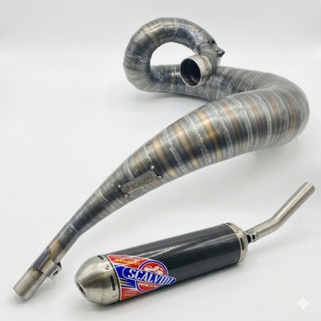 Muffler SCALVINI complete with carbon/stainless steel silencer for HONDA CR 500 from 1989 to 2001