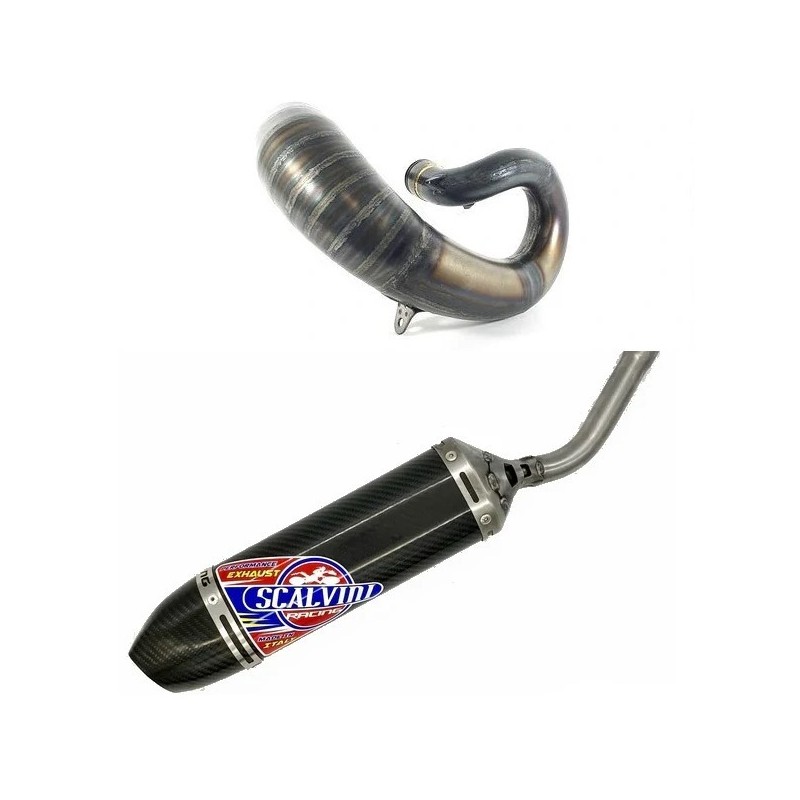 Pot d'échappement SCALVINI complet avec silencieux full carbone pour SHERCO SER 250, 300 de 2013 à 2017