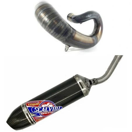 Pot d'échappement SCALVINI complet avec silencieux full carbone pour SHERCO SER 250, 300 de 2013 à 2017
