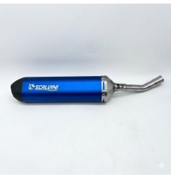 Silencieux d'échappement carbone look bleu SCALVINI pour SHERCO SER 250, 300 de 2018 à 2024