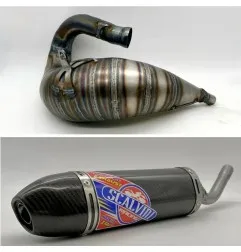 SCALVINI -Auspuffanlage komplett mit Schalldämpfer aus Vollcarbon für die APRILIA MX 125 der Baujahre 2003 bis 2008