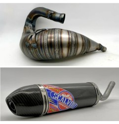 Silenciador SCALVINI completo con silenciador completo de carbono para APRILIA MX 125 de 2003 a 2008