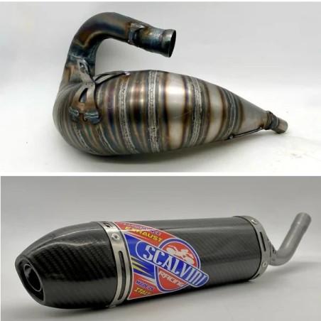 Silenciador SCALVINI completo con silenciador completo de carbono para APRILIA MX 125 de 2003 a 2008
