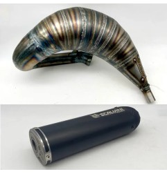 Muffler SCALVINI complete with carbon look silencer for APRILIA RX, SX 125 from 2007 to 2015