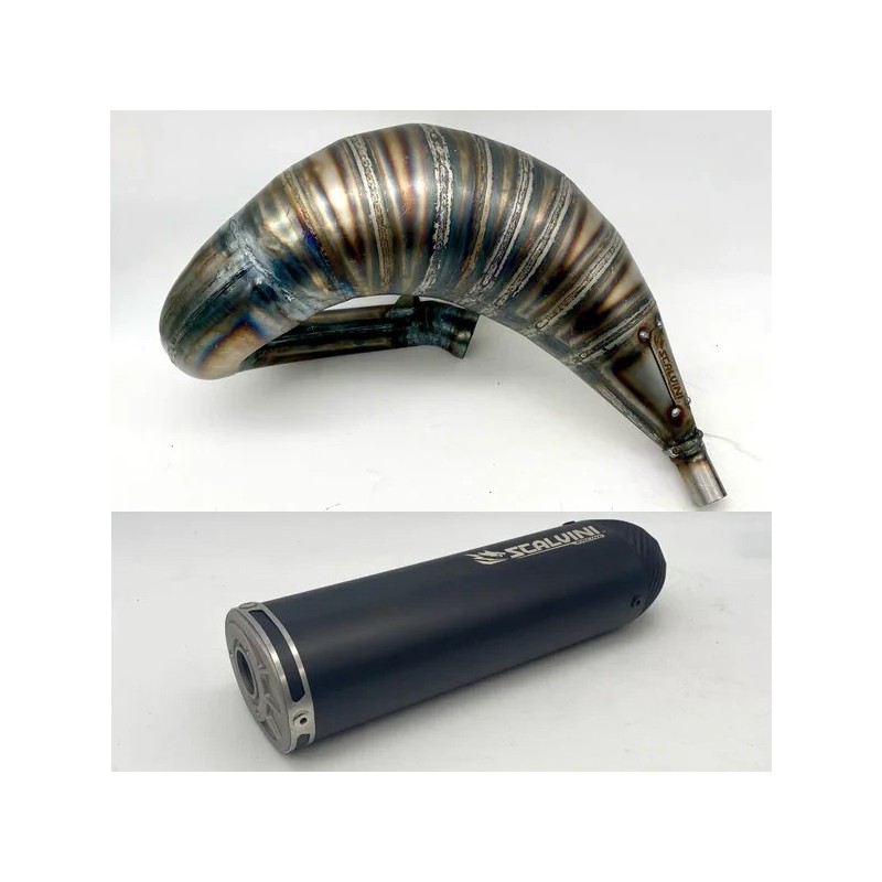 Muffler SCALVINI complete with carbon look silencer for APRILIA RX, SX 125 from 2007 to 2015