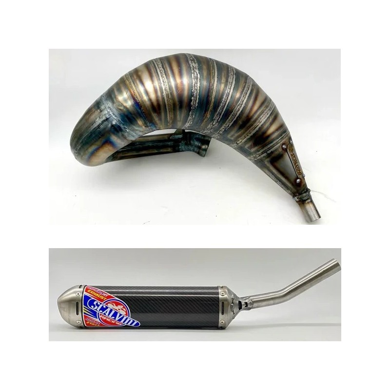 Muffler SCALVINI complete with carbon/stainless steel silencer for APRILIA RX, SX 125 from 2007 to 2015