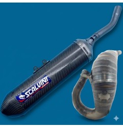 Pot d'échappement SCALVINI complet avec silencieux full carbone pour APRILIA RX, SX 125 de 1992 à 1994